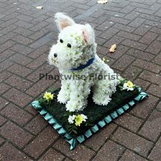 West Highland Terrier Dog Funeral Flower Wreath
