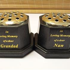 In Loving Memory Black Grave Memorial Pot - For All Relations