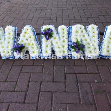 3 Nanna Floral Letters For A Funeral With Single Flower Funeral Fl