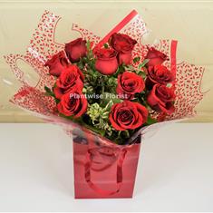  -  Valentine's Day Red Roses Hand-Tied