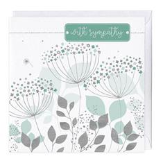 With Sympathy Greetings Card - Allium Flower Design