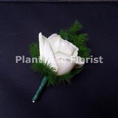 8A Fresh White Rose Gentleman Buttonhole - Standard Design 