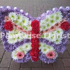 Butterfly Wreath Made in Flowers - Design 2