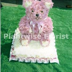 Teddy Bear 3D Design Funeral Flowers 