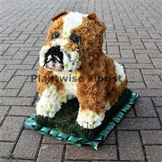 Bulldog Made In Flowers Wreath - 3D Design