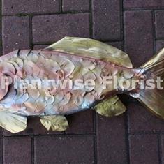 Flat Fish Made in Leaves Funeral Tribute