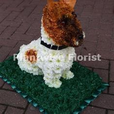 Jack Russell Dog In Flowers For A Funeral - 3D Design