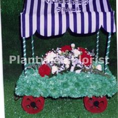 Market Stall with Canopy Funeral Flowers Wreath