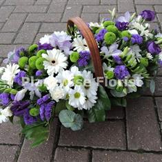 Mauve and White Flower Basket Arrangement - Bkt20