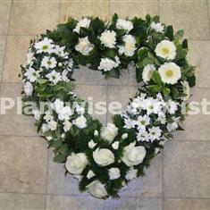 Loose Open Heart Wreath Clustered Design