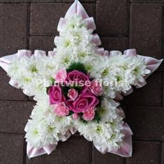 Based Five Pointed Star Funeral Wreath Available in two sizes