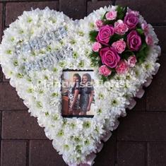 Floral Heart Wreath With Photo Attached