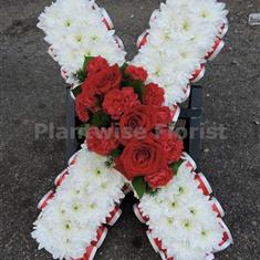 Large Size Single Kiss Funeral Flower Wreath