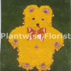 Standard Flat Teddy Bear Floral Tribute