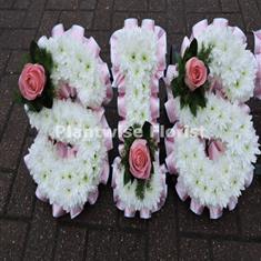 5 SIS Floral Letters Wreath with Single Flower