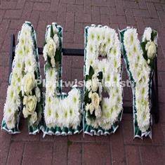 9c Any Name Made in Flowers for a Funeral with Clusters
