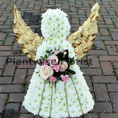 Angel Funeral Wreath Made in Flowers 