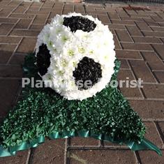 Football Wreath Made In Flowers - Black &amp; White