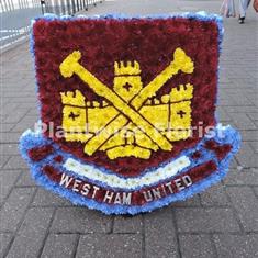 West Ham Football Badge Funeral Wreath - Design 2 With Castle