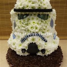 Stormtrooper Helmet Made In Flowers For A Funeral