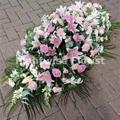 A Rose, Lily and Mixed Flower Coffin Top Spray