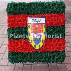 Large Size County Mayo Flag Wreath Made in Flowers for Funerals