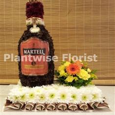 Martell Bottle 3D Wreath with Flower Cluster 