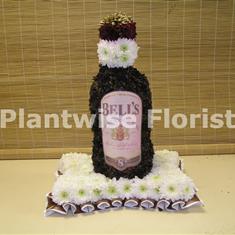 Bells Whisky 3D Bottle Made In Flowers For A Funeral