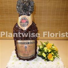 Napoleon Brandy Bottle 3D Wreath with Flower Cluster 