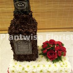 Jack Daniels Bottle 3D Wreath with Flower Cluster 