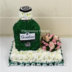 Gordons Gin 3D Bottle With Flower Cluster Wreath