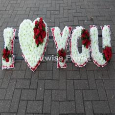 11c I Heart You Funeral Flower Tribute
