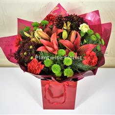 Christmas Bells Handtied Bouquet Of Christmas Flowers