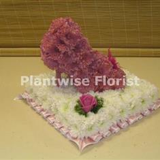 Stiletto Shoe Wreath Made In Flowers For a Ladies Funeral
