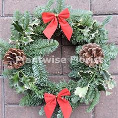 A Fresh Christmas Pine &amp; Holly Wreath for Crematorium
