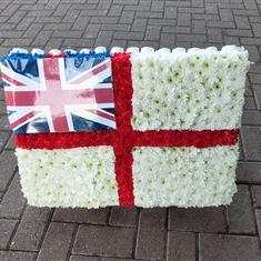 Large Size Royal Navy White Ensign Flag Made In Flowers For A Funeral