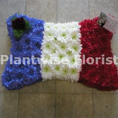 French Flag On Pillow Funeral Flower Wreath