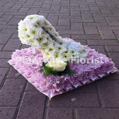 Essex Girls White Stiletto Shoe Wreath Made In Flowers