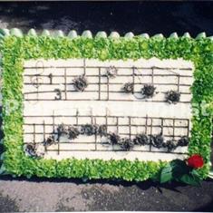 Sheet Of Music Made In Flowers For Funeral