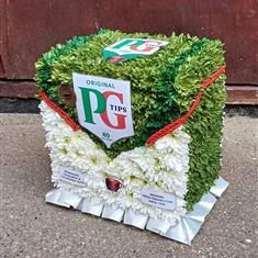 P G Tips Wreath Made In Flowers For A Funeral