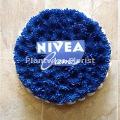 Pot Of Nivea Cream Made In Flowers For A Funeral