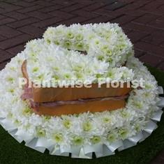 Wreath Made As a Bacon Sandwich In Flowers