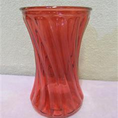 Red Coloured Glass Vase For Flowers