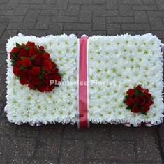 Open Book Bible Funeral Flower Wreath