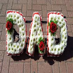 1 DAD Wreath Floral Letters with Single Flower