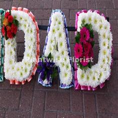 1 Dad Wreath Made In Rainbow Coloured Flowers