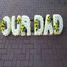 1 OUR DAD Floral Letter Wreath with Clusters