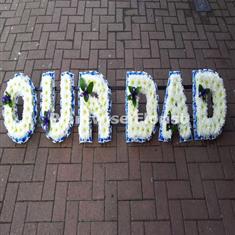 1 OUR DAD Floral Letters with Single Flower