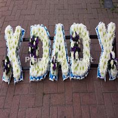1 X DAD X Floral Letters with Clusters -With Two Kisses