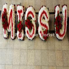 11d MISS U Floral Letters with Coloured Stripe